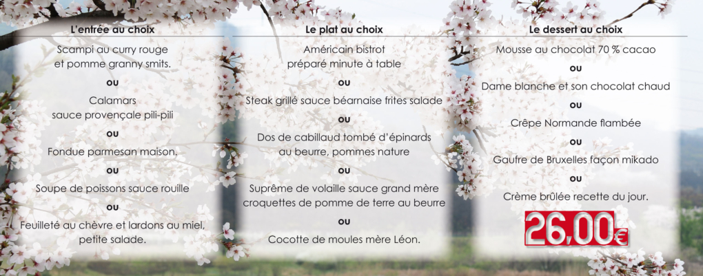 Menu 26 euros